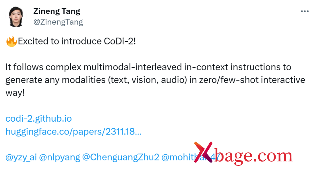 任意文本、视觉、音频混合生成，多模态有了强大的基础引擎CoDi-2