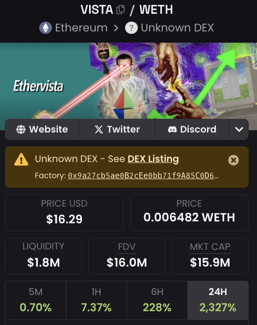 开发者日赚3万美元，标榜「DEX新标准」的EtherVista是什么？